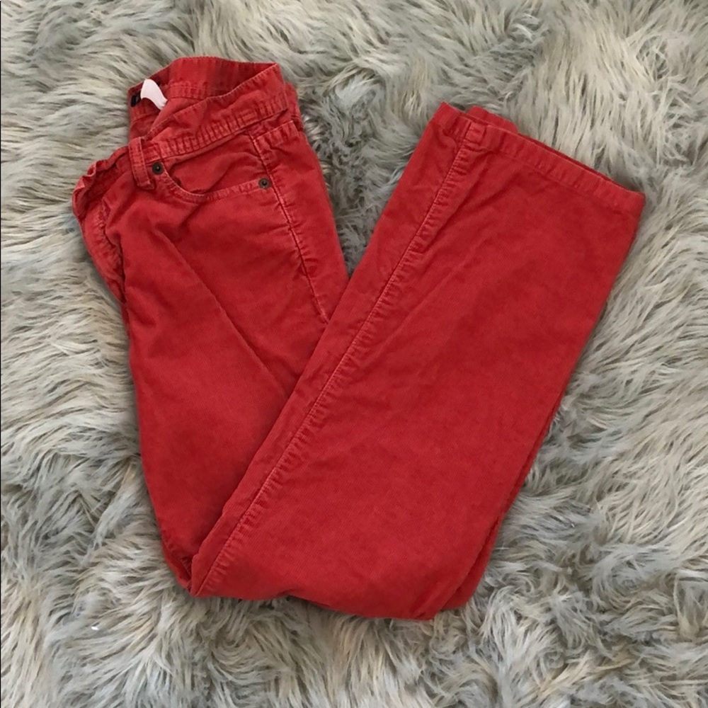 Salmon colored corduroy pants